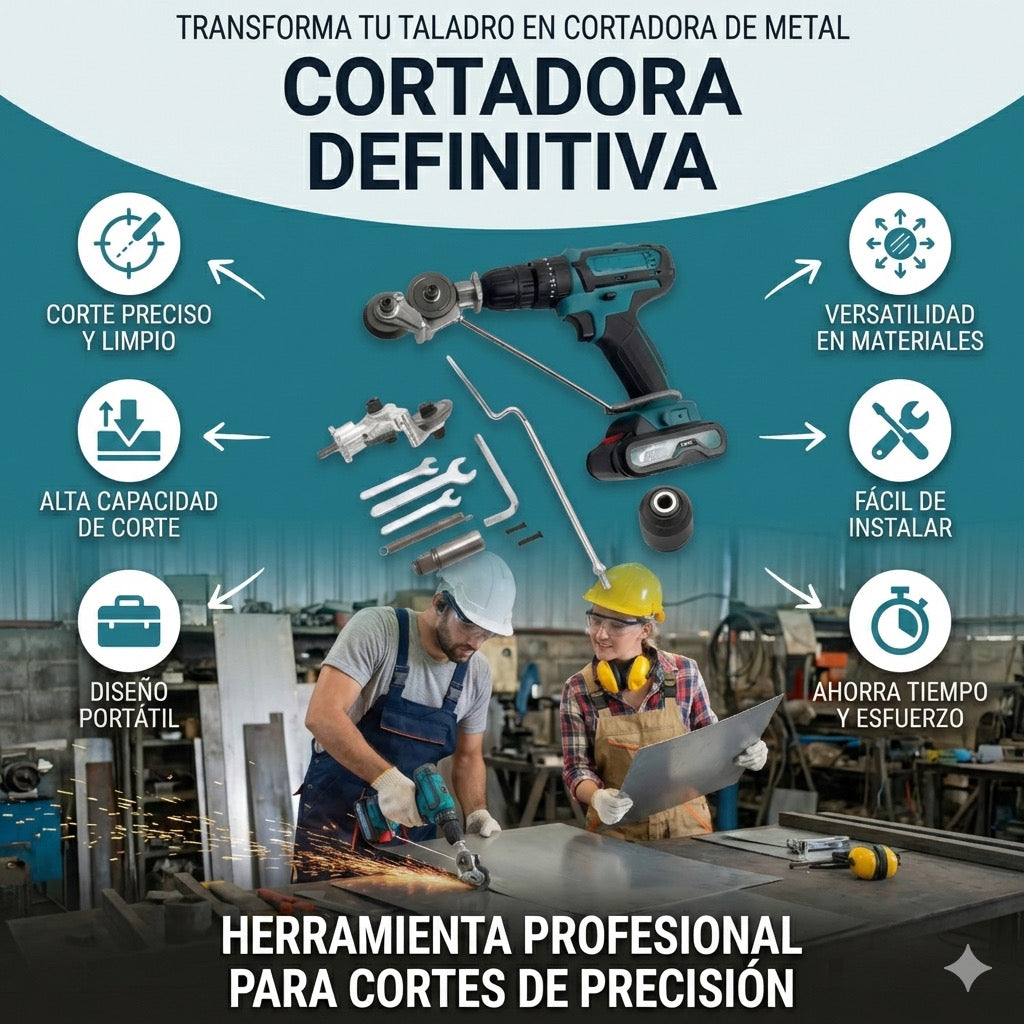 Cortador de Metal Adaptador para Taladro | ENVÍO GRATIS