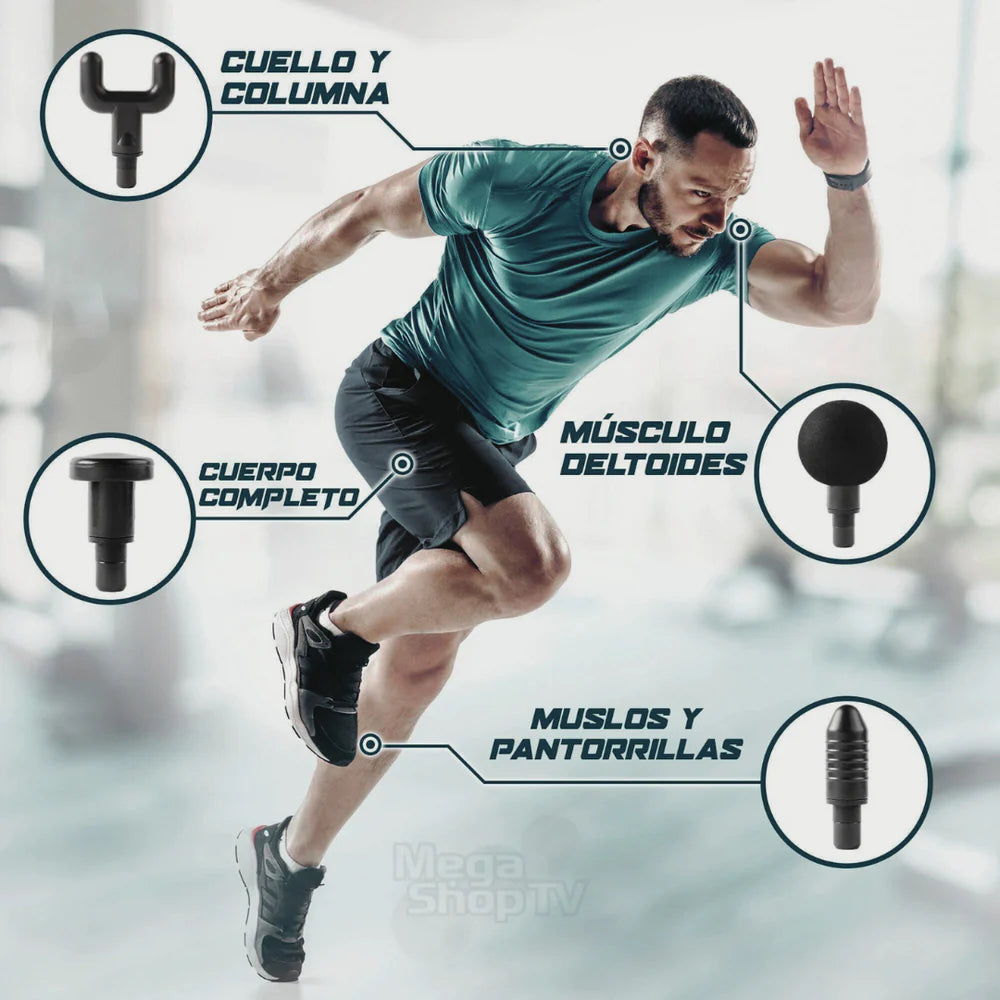 Pistola Masajeadora Muscular Profesional + Mini Masajeador Gratis 🎁